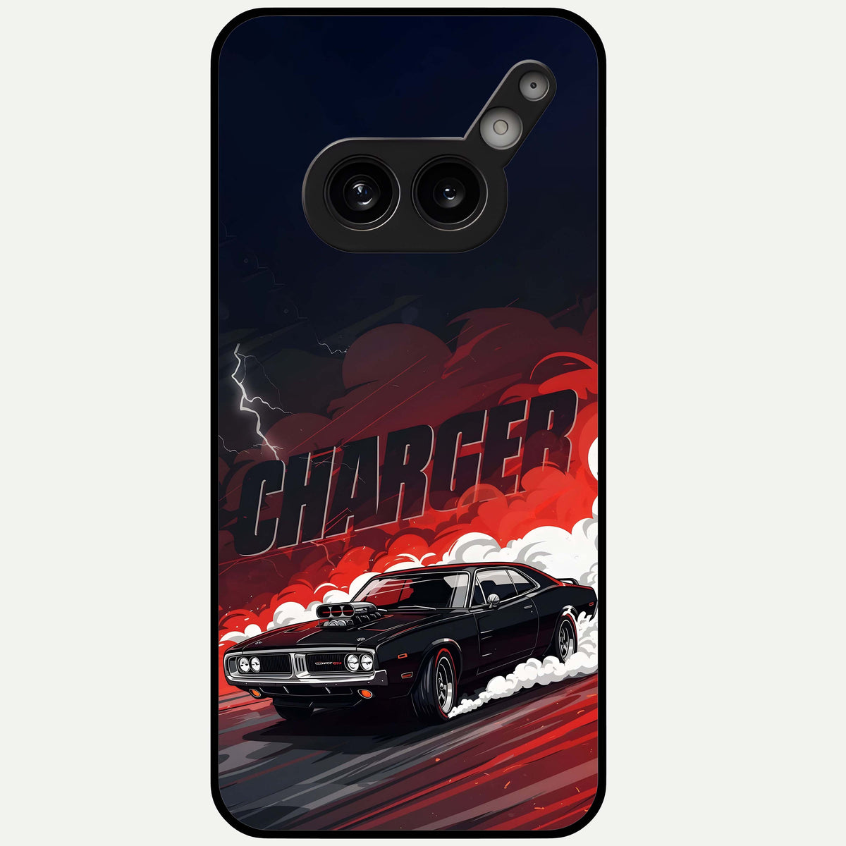  Dark Charger Fury Glass Case For Nothing Phone 2A Plus back cover – full design glossy printed glass finish