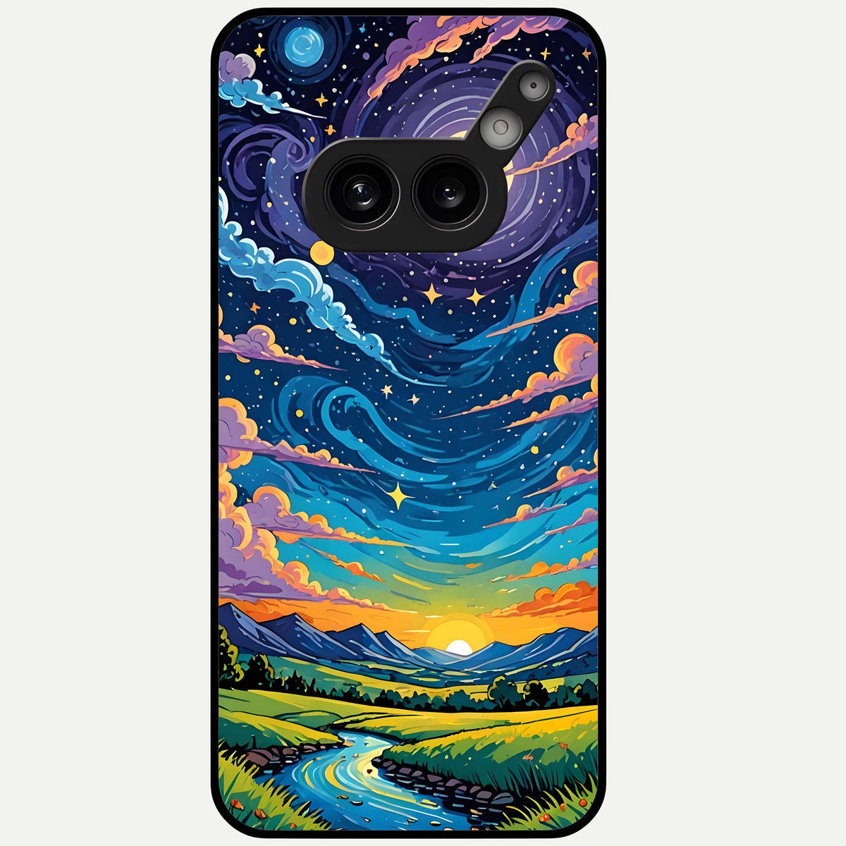  Dreamy Night Landscape Glass Case For Nothing Phone 2A Plus back cover – full design glossy printed glass finish