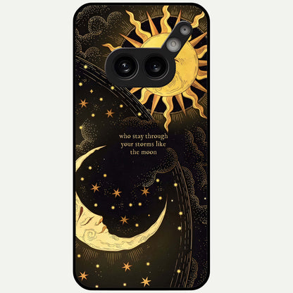  Golden Lunar Love Glass Case For Nothing Phone 2A Plus back cover – full design glossy printed glass finish