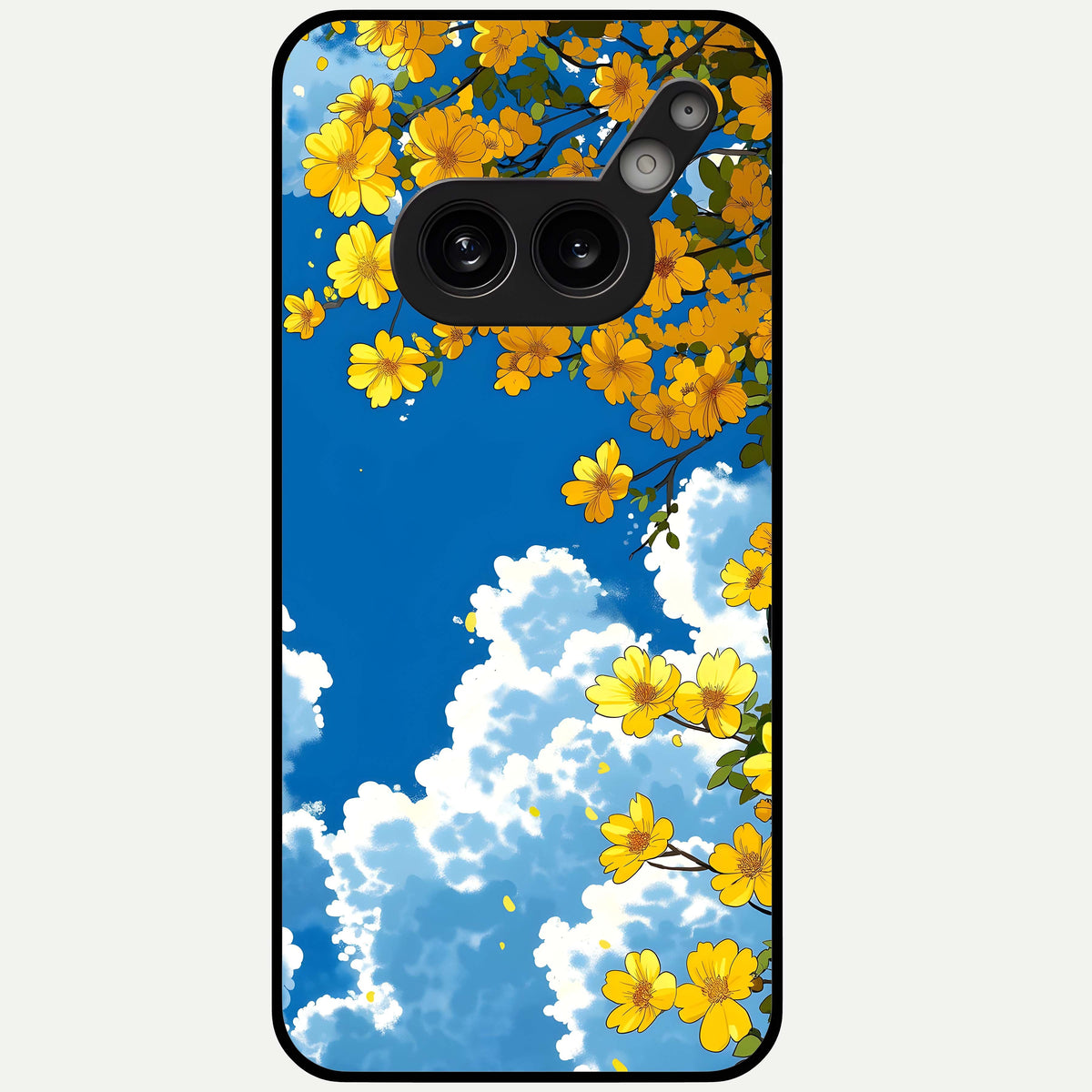  Golden Petal Sky Glass Case For Nothing Phone 2A Plus back cover – full design glossy printed glass finish