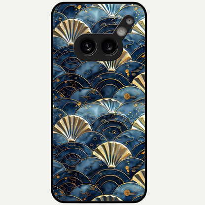  Golden Wave Luxe Glass Case For Nothing Phone 2A Plus back cover – full design glossy printed glass finish