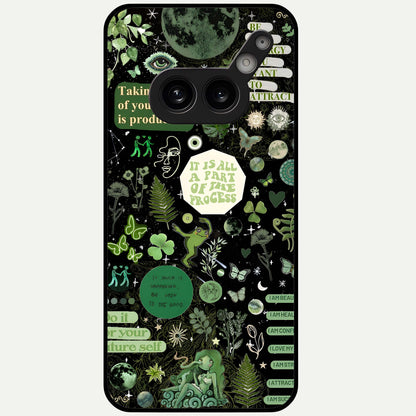  Green Mandala Pattern Glass Case For Nothing Phone 2A Plus back cover – full design glossy printed glass finish