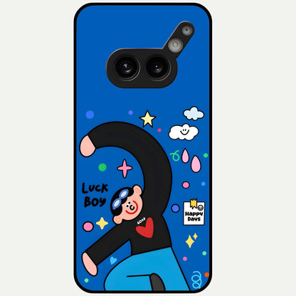  Happy Luck Vibe Glass Case For Nothing Phone 2A Plus back cover – full design glossy printed glass finish