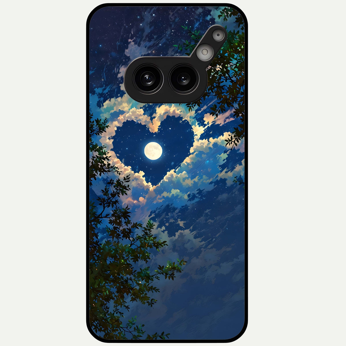  Heart With Moon Sky Glass Case For Nothing Phone 2A Plus back cover – full design glossy printed glass finish
