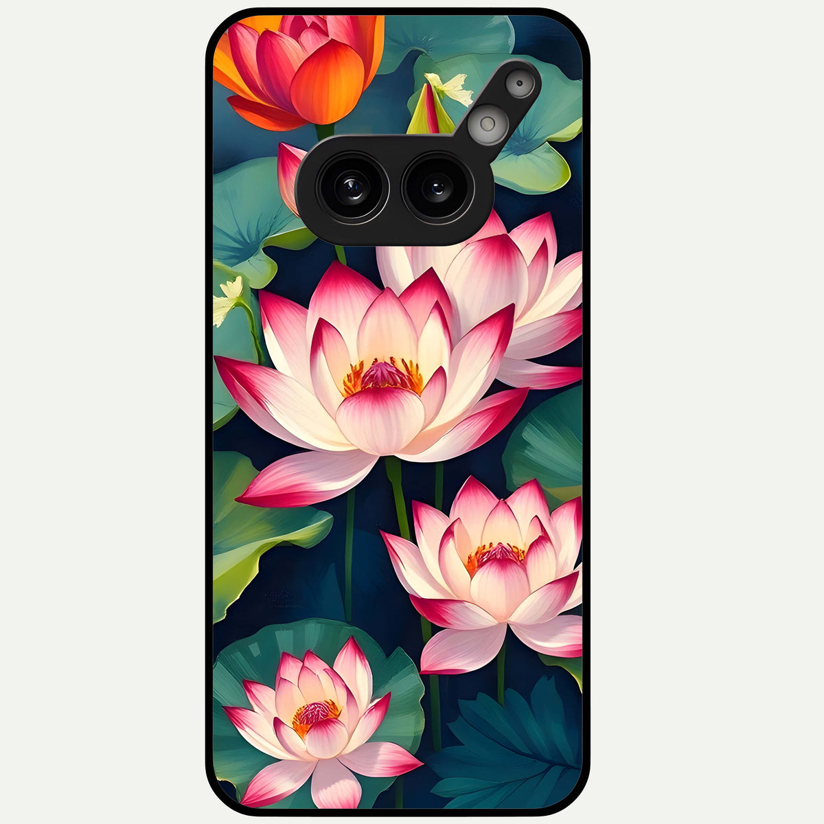  Lotus Dream Serenity Glass Case For Nothing Phone 2A Plus back cover – full design glossy printed glass finish