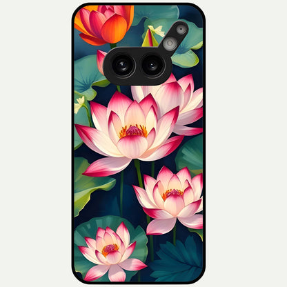  Lotus Dream Serenity Glass Case For Nothing Phone 2A Plus back cover – full design glossy printed glass finish