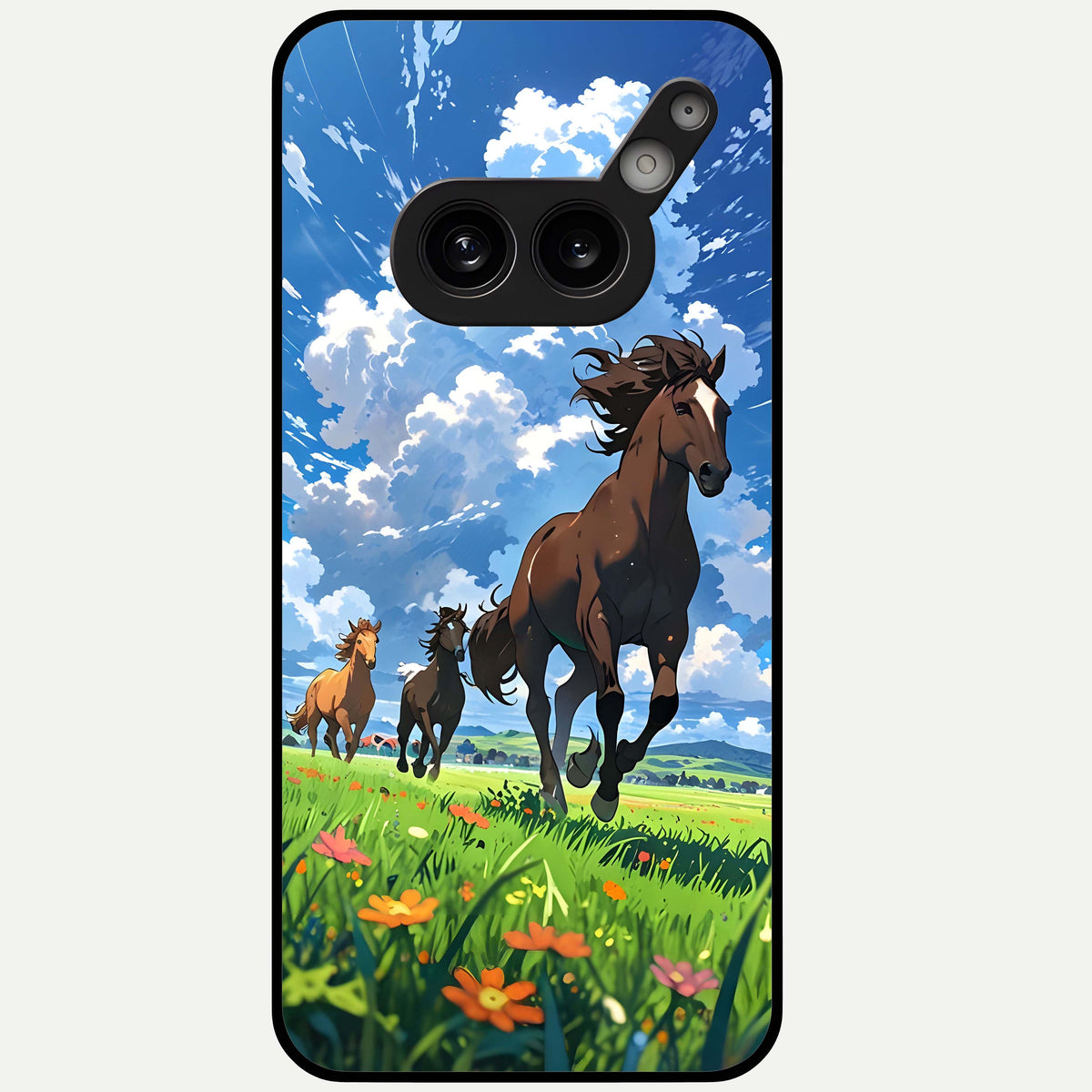  Majestic Horses Galloping Glass Case For Nothing Phone 2A Plus back cover – full design glossy printed glass finish