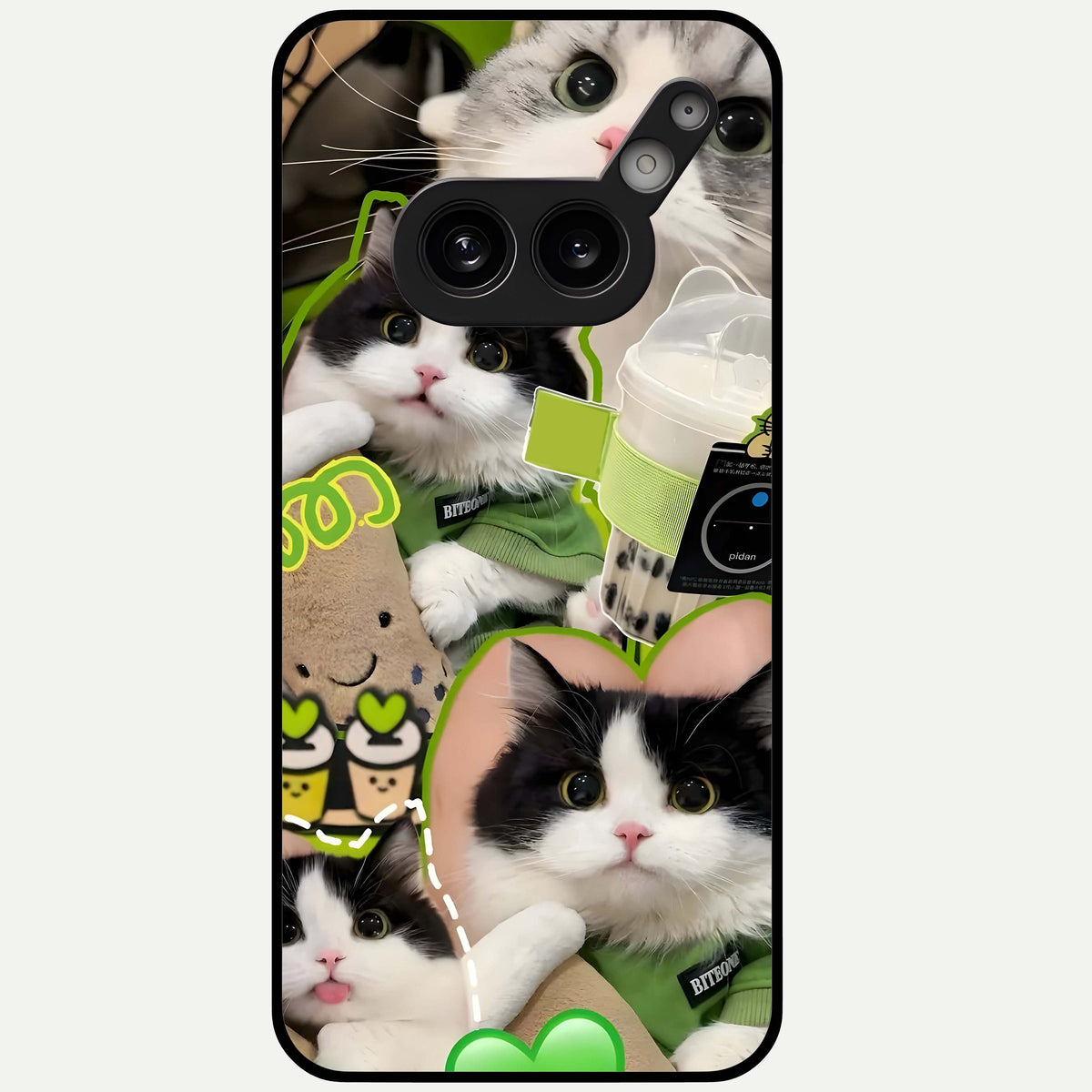  Matcha Cats Mood Glass Case For Nothing Phone 2A Plus back cover – full design glossy printed glass finish