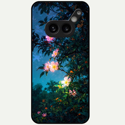  Midnight Bloom Glow Glass Case For Nothing Phone 2A Plus back cover – full design glossy printed glass finish