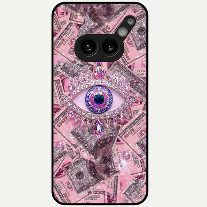  Money Eye Luxe Glass Case For Nothing Phone 2A Plus back cover – full design glossy printed glass finish
