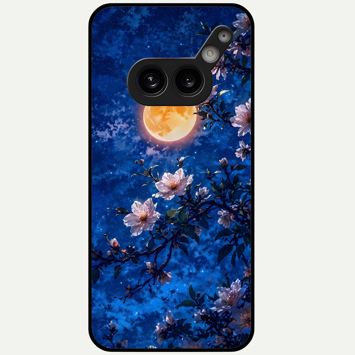  Moonlit Blossoms Night Glass Case For Nothing Phone 2A Plus back cover – full design glossy printed glass finish