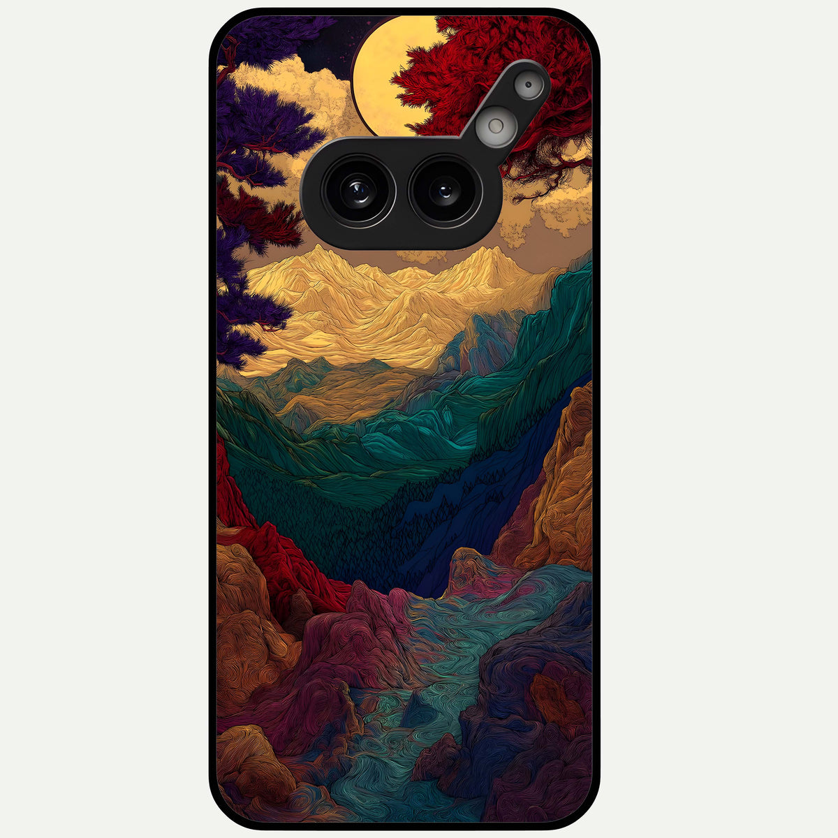 Mystic Valley Light Glass Case For Nothing Phone 2A Plus back cover – full design glossy printed glass finish