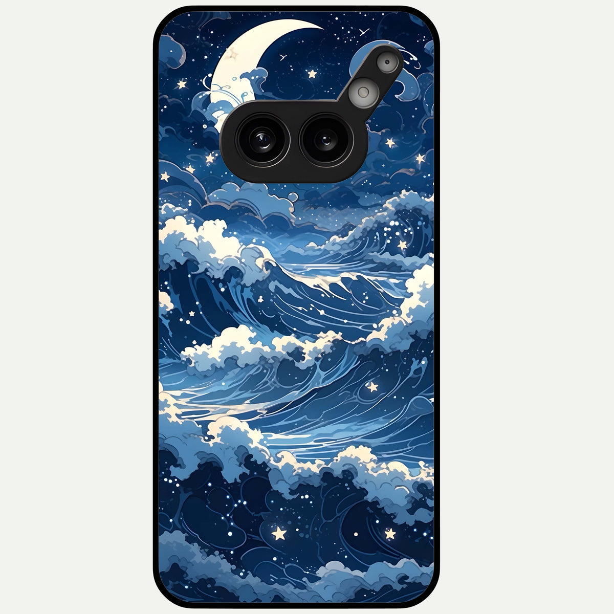  Ocean Moon Waves Glass Case For Nothing Phone 2A Plus back cover – full design glossy printed glass finish