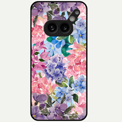  Pastel Floral Mix Glass Case For Nothing Phone 2A Plus back cover – full design glossy printed glass finish