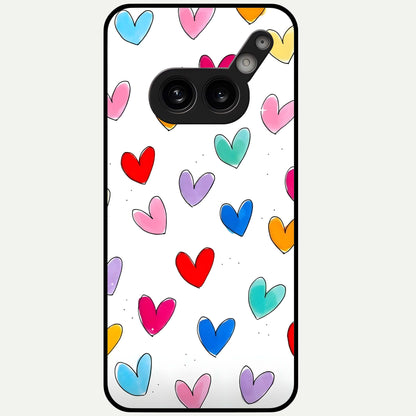  Playful Love Doodles Glass Case For Nothing Phone 2A Plus back cover – full design glossy printed glass finish