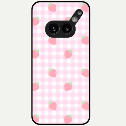  Strawberry Picnic Love Glass Case For Nothing Phone 2A Plus back cover – full design glossy printed glass finish