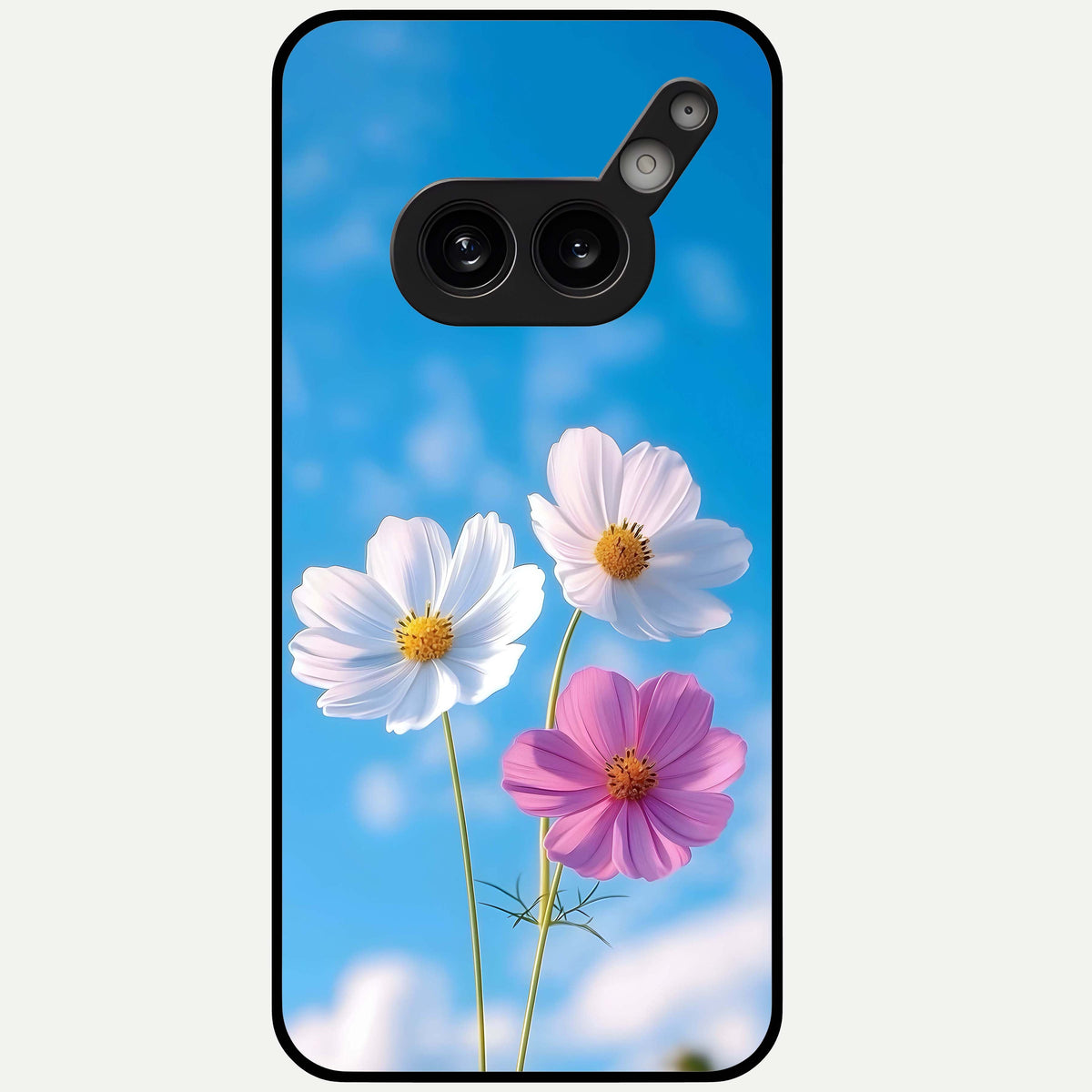  Tripple Flowers With Sky Glass Case For Nothing Phone 2A Plus back cover – full design glossy printed glass finish
