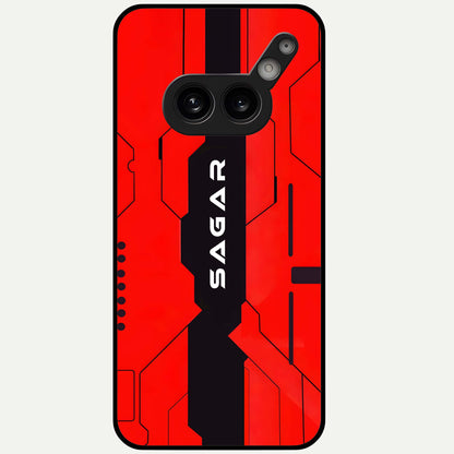 Voltage Rise CYBERPUNK Custom Name Glass Case For Nothing Phone 2A Plus back cover – personalized glossy printed glass finish