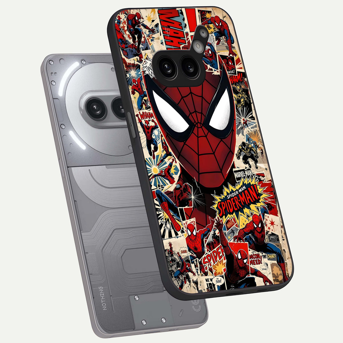  Aesthetic Wonder Spider phone case For Nothing Phone 2A Plus showing premium glass back cover with detailed artwork