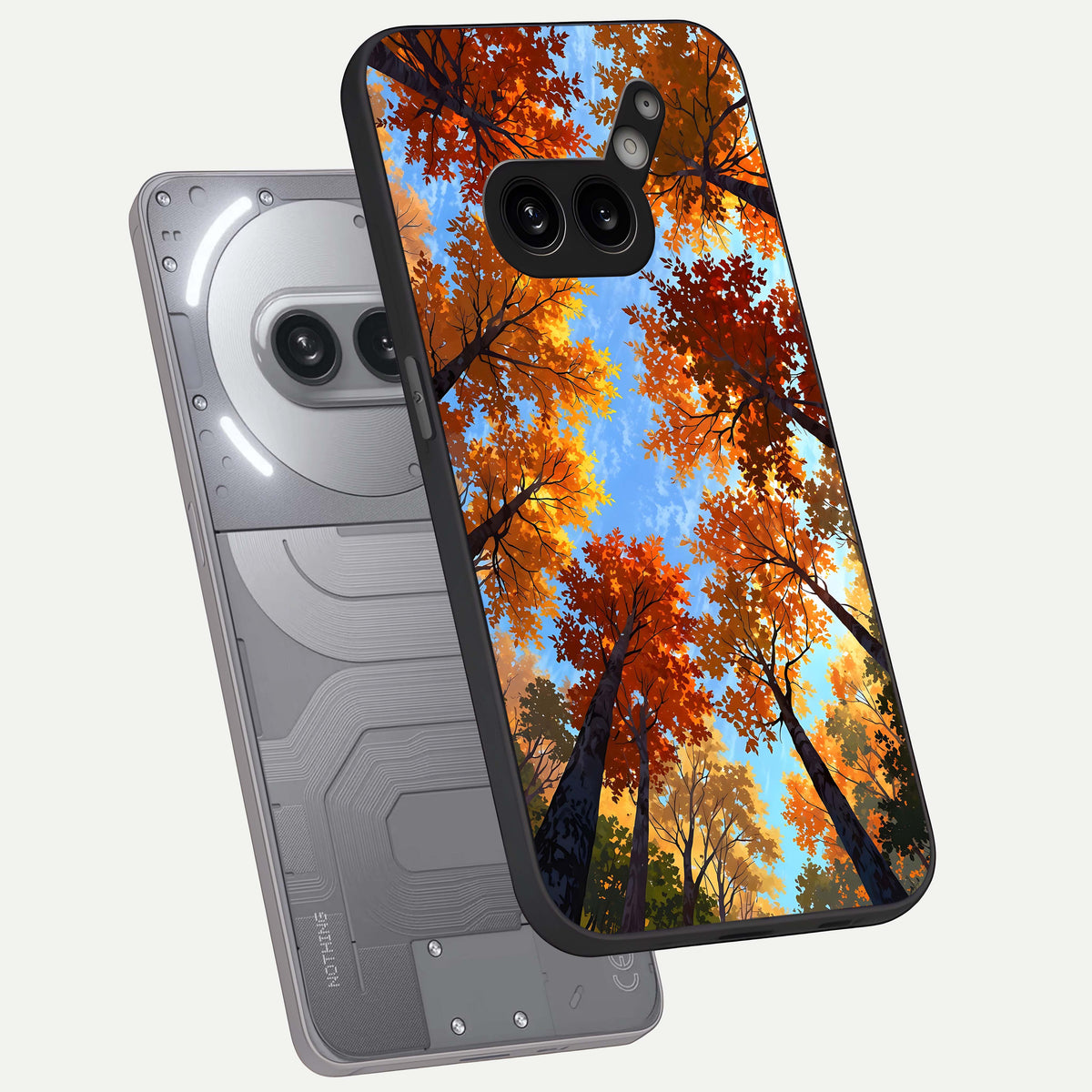  Autumn Sky Rise phone case For Nothing Phone 2A Plus showing premium glass back cover with detailed artwork