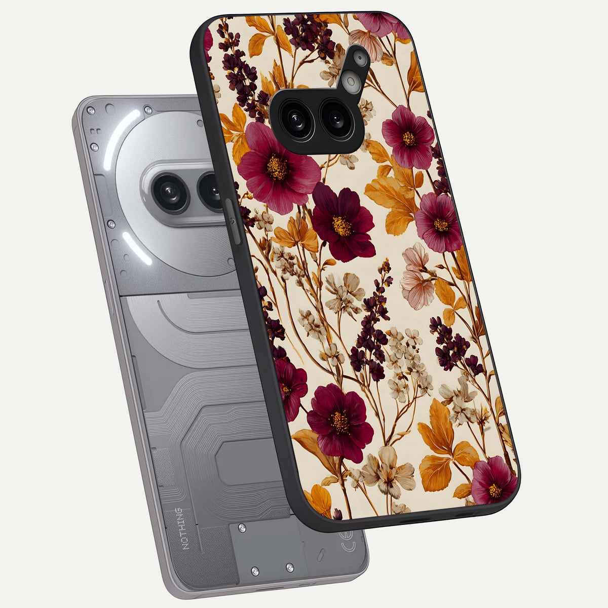  Autumn Wine Bloom phone case For Nothing Phone 2A Plus showing premium glass back cover with detailed artwork