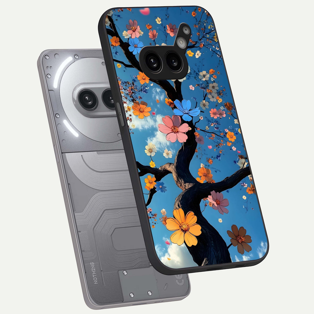  Blossom Dream Sky phone case For Nothing Phone 2A Plus showing premium glass back cover with detailed artwork