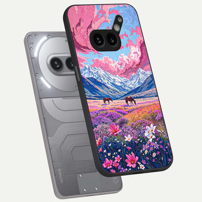  Blossom Valley Dream phone case For Nothing Phone 2A Plus showing premium glass back cover with detailed artwork
