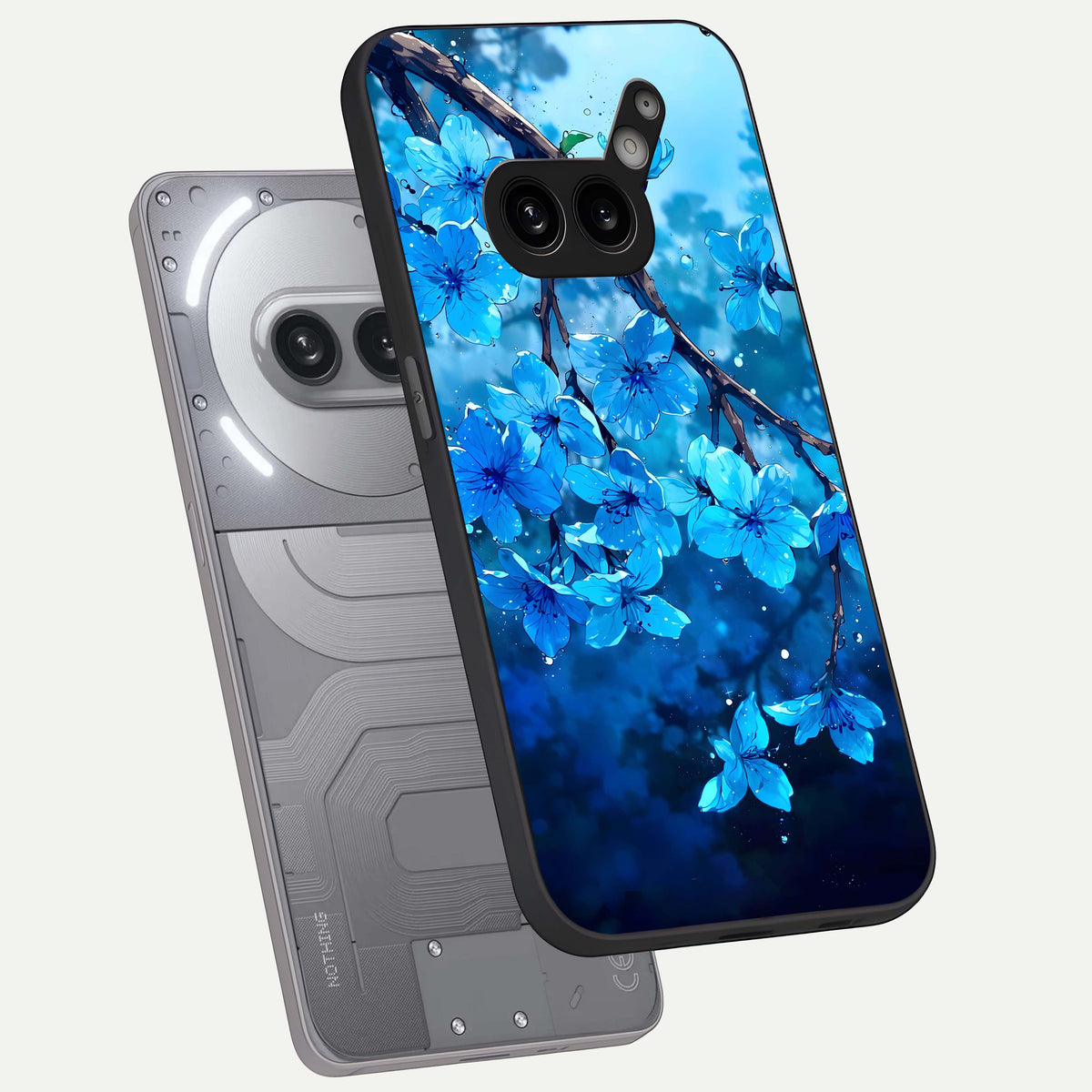  Blue Blossoms Branch phone case For Nothing Phone 2A Plus showing premium glass back cover with detailed artwork