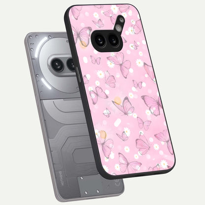  Blush Butterfly Garden phone case For Nothing Phone 2A Plus showing premium glass back cover with detailed artwork