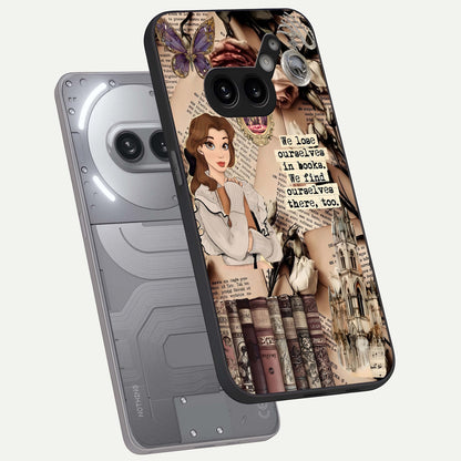  Bookish Dream World phone case For Nothing Phone 2A Plus showing premium glass back cover with detailed artwork