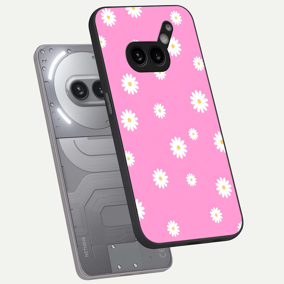  Bubblegum Daisy Pop phone case For Nothing Phone 2A Plus showing premium glass back cover with detailed artwork
