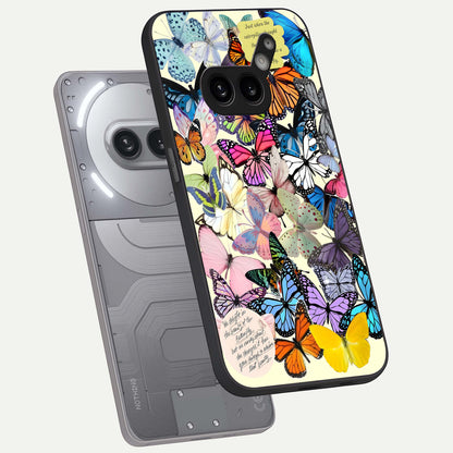  Butterflies Petal Dream phone case For Nothing Phone 2A Plus showing premium glass back cover with detailed artwork