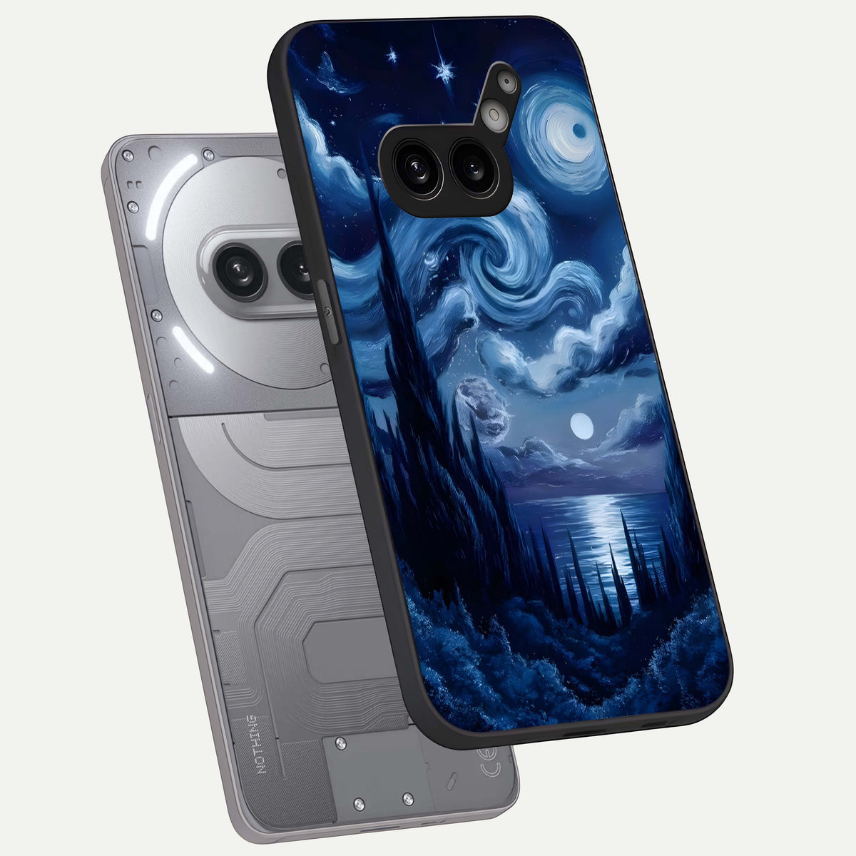  Celestial Dream Van Gogh phone case For Nothing Phone 2A Plus showing premium glass back cover with detailed artwork