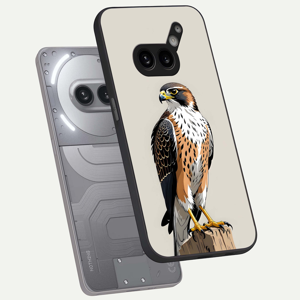  Clever Eagle phone case For Nothing Phone 2A Plus showing premium glass back cover with detailed artwork