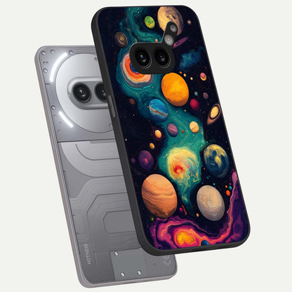  Cosmic Planet Journey phone case For Nothing Phone 2A Plus showing premium glass back cover with detailed artwork