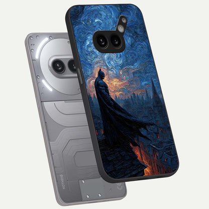  Dark Knight Dusk phone case For Nothing Phone 2A Plus showing premium glass back cover with detailed artwork