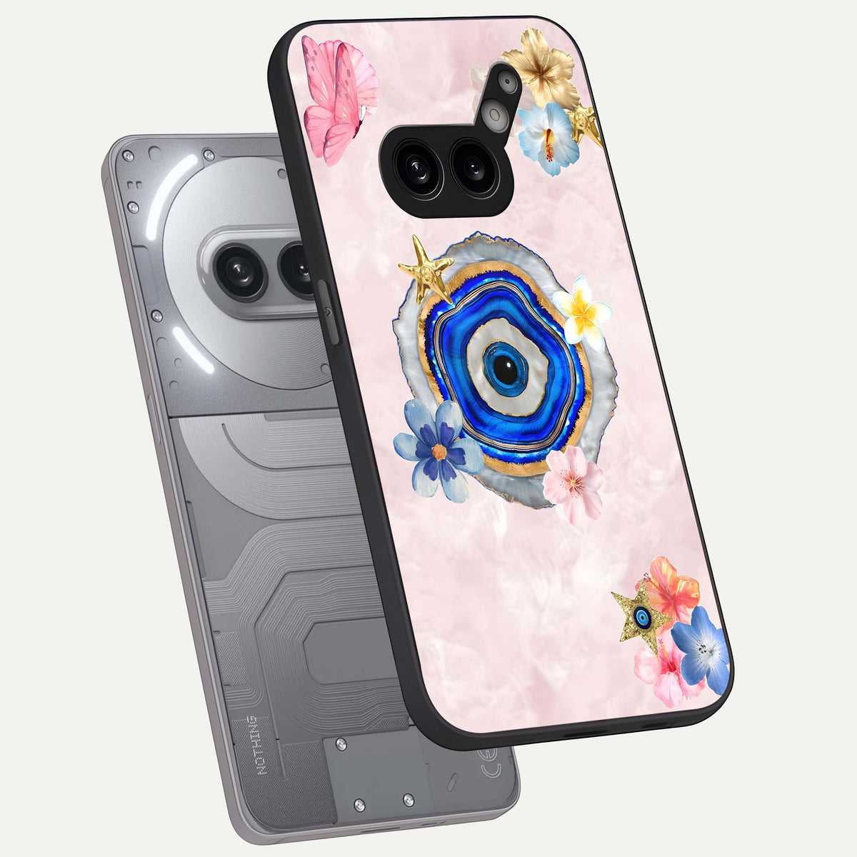  Divine Aura Bloom phone case For Nothing Phone 2A Plus showing premium glass back cover with detailed artwork