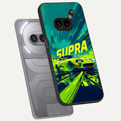  Electric Supra Thunder phone case For Nothing Phone 2A Plus showing premium glass back cover with detailed artwork