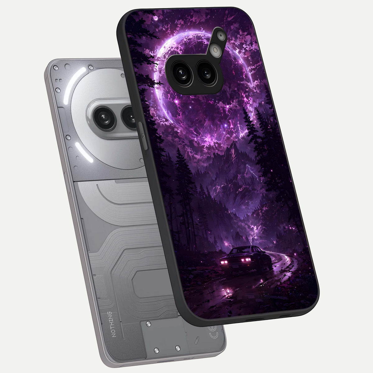  Eternal Cosmic Drive phone case For Nothing Phone 2A Plus showing premium glass back cover with detailed artwork