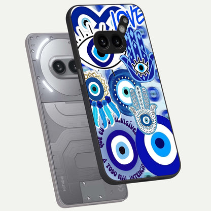  Evil Eyes Dream phone case For Nothing Phone 2A Plus showing premium glass back cover with detailed artwork
