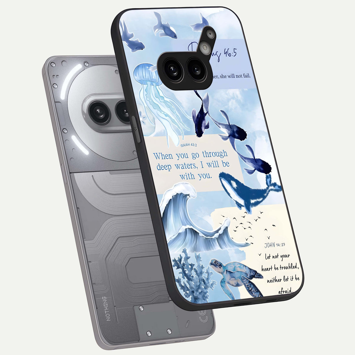  Faithful Ocean Promise phone case For Nothing Phone 2A Plus showing premium glass back cover with detailed artwork