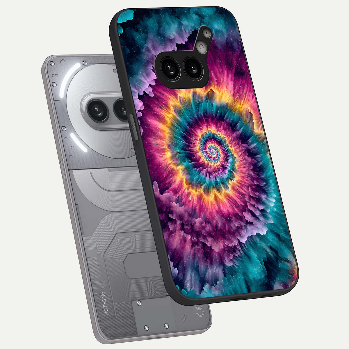  Galactic Spiral Burst phone case For Nothing Phone 2A Plus showing premium glass back cover with detailed artwork