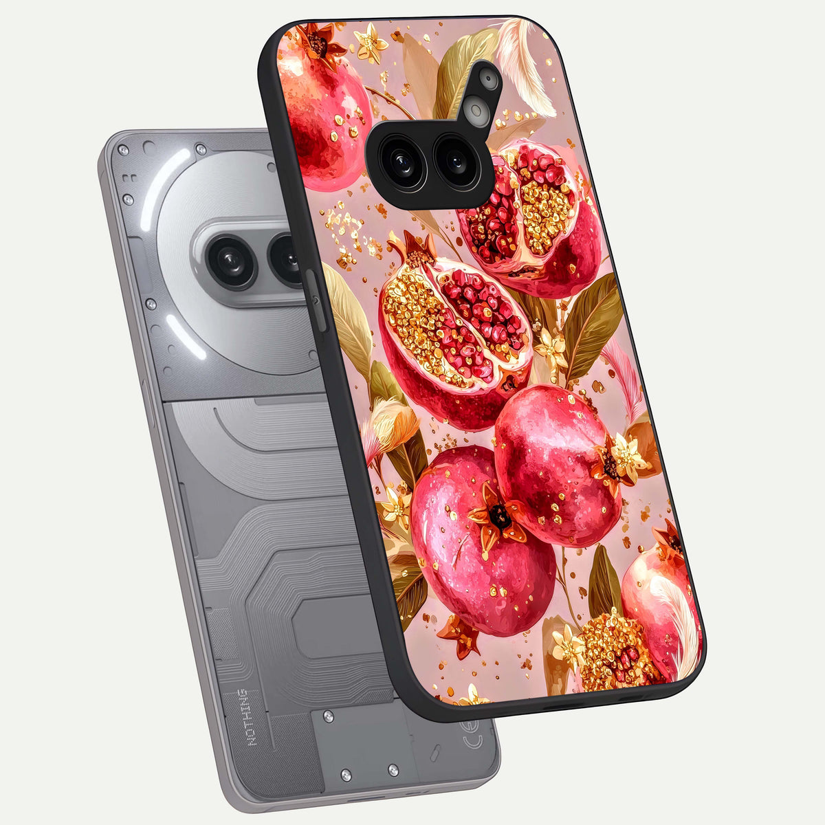  Golden Bloom Glow phone case For Nothing Phone 2A Plus showing premium glass back cover with detailed artwork