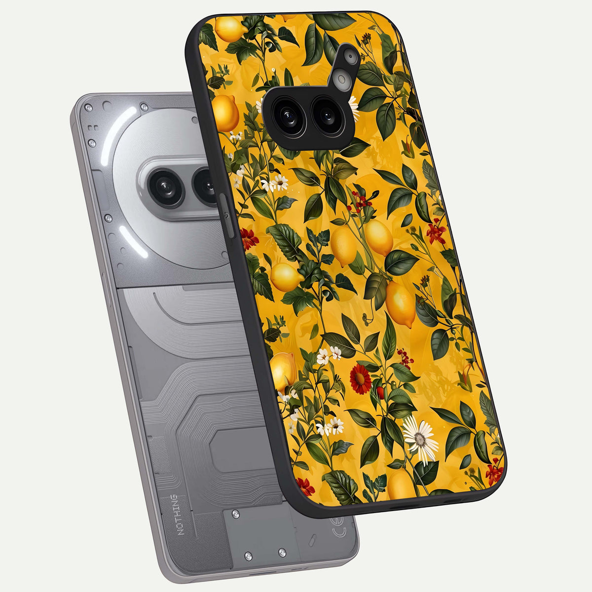 Golden Lemon Field phone case For Nothing Phone 2A Plus showing premium glass back cover with detailed artwork