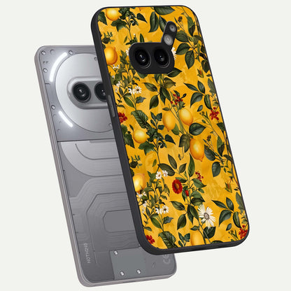  Golden Lemon Field phone case For Nothing Phone 2A Plus showing premium glass back cover with detailed artwork