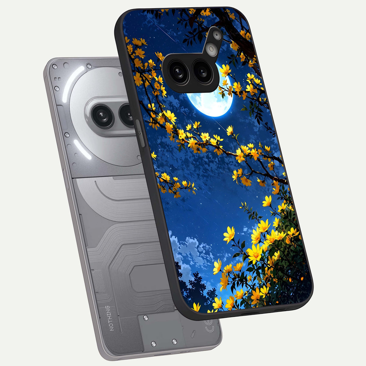  Golden Night Glow phone case For Nothing Phone 2A Plus showing premium glass back cover with detailed artwork