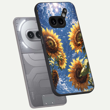  Heavenly Sunflower Rise phone case For Nothing Phone 2A Plus showing premium glass back cover with detailed artwork