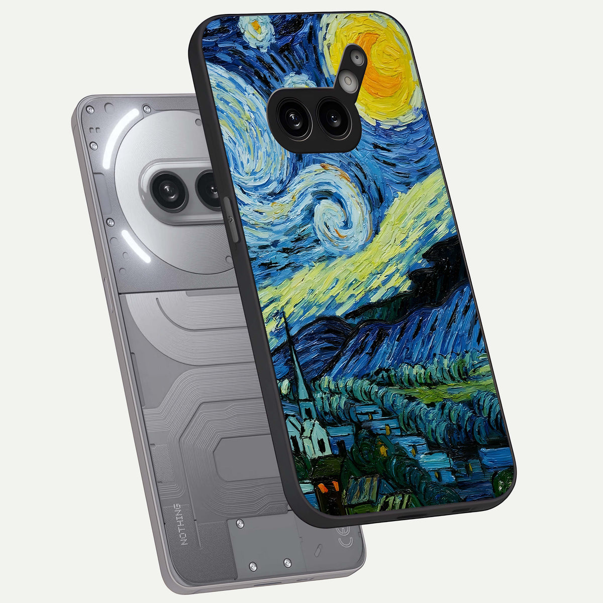  Inspired Van Gogh Art phone case For Nothing Phone 2A Plus showing premium glass back cover with detailed artwork