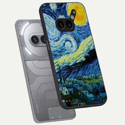  Inspired Van Gogh Art phone case For Nothing Phone 2A Plus showing premium glass back cover with detailed artwork