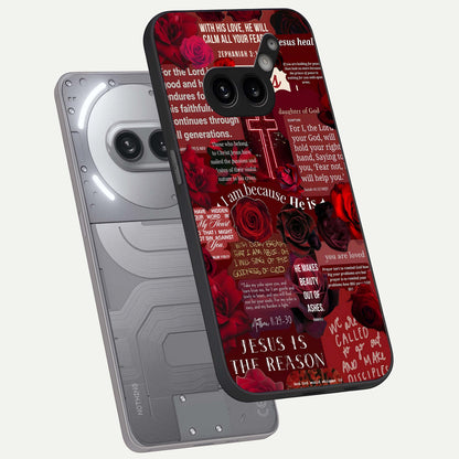  Jesus Love Heals phone case For Nothing Phone 2A Plus showing premium glass back cover with detailed artwork
